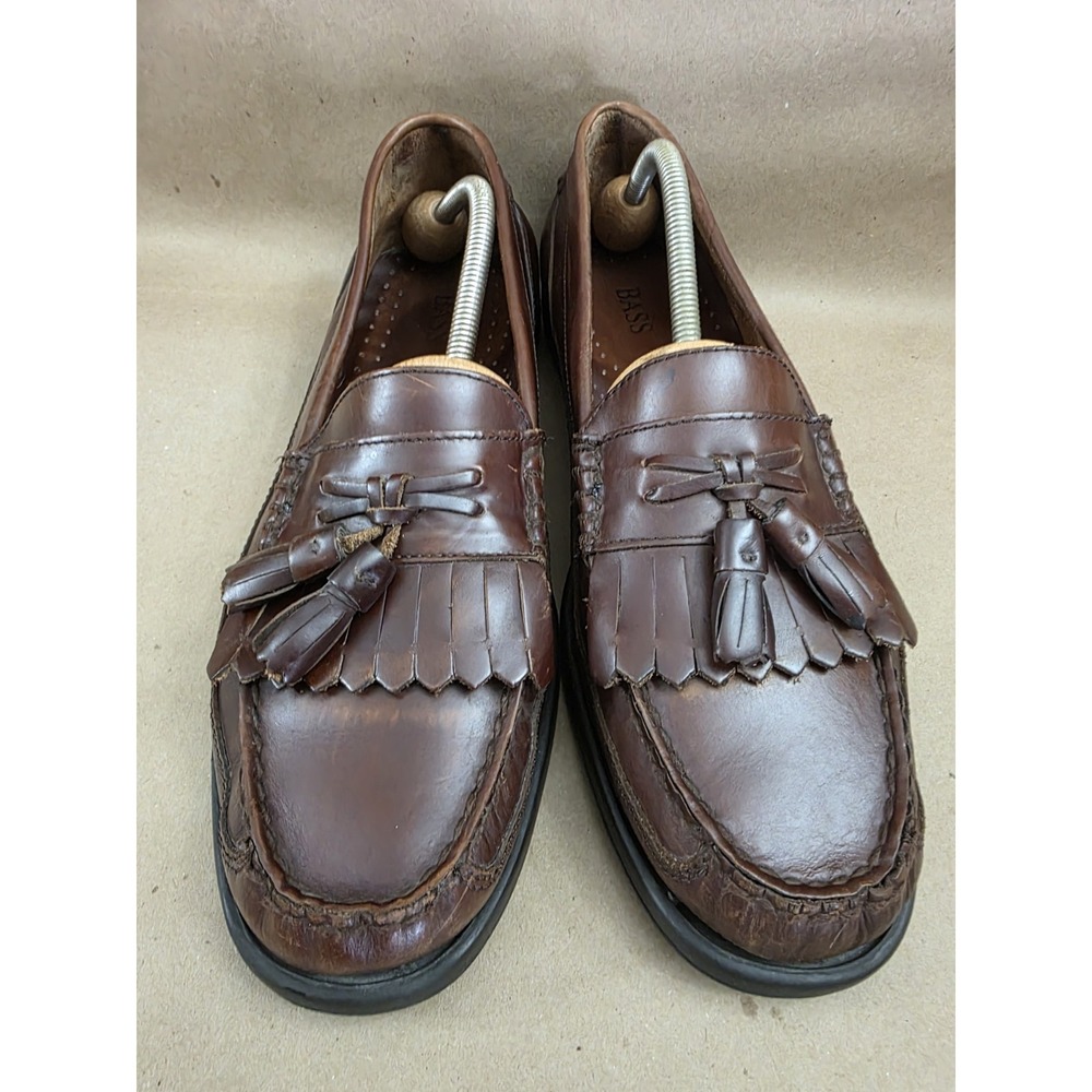 G.H. Bass (Sz 12 M) Strout Mens Leather Tassel Loafer Shoes Brown - Picture 5 of 12